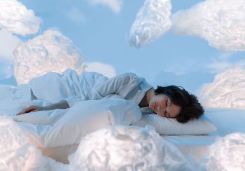 person sleeping on clouds